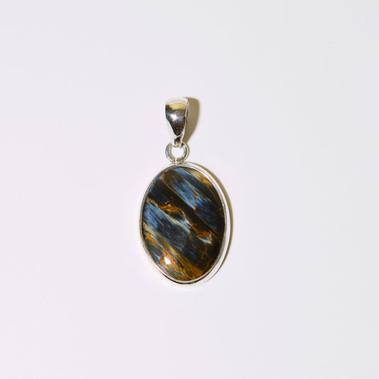 Pietersite Oval Sterling Silver Pendant