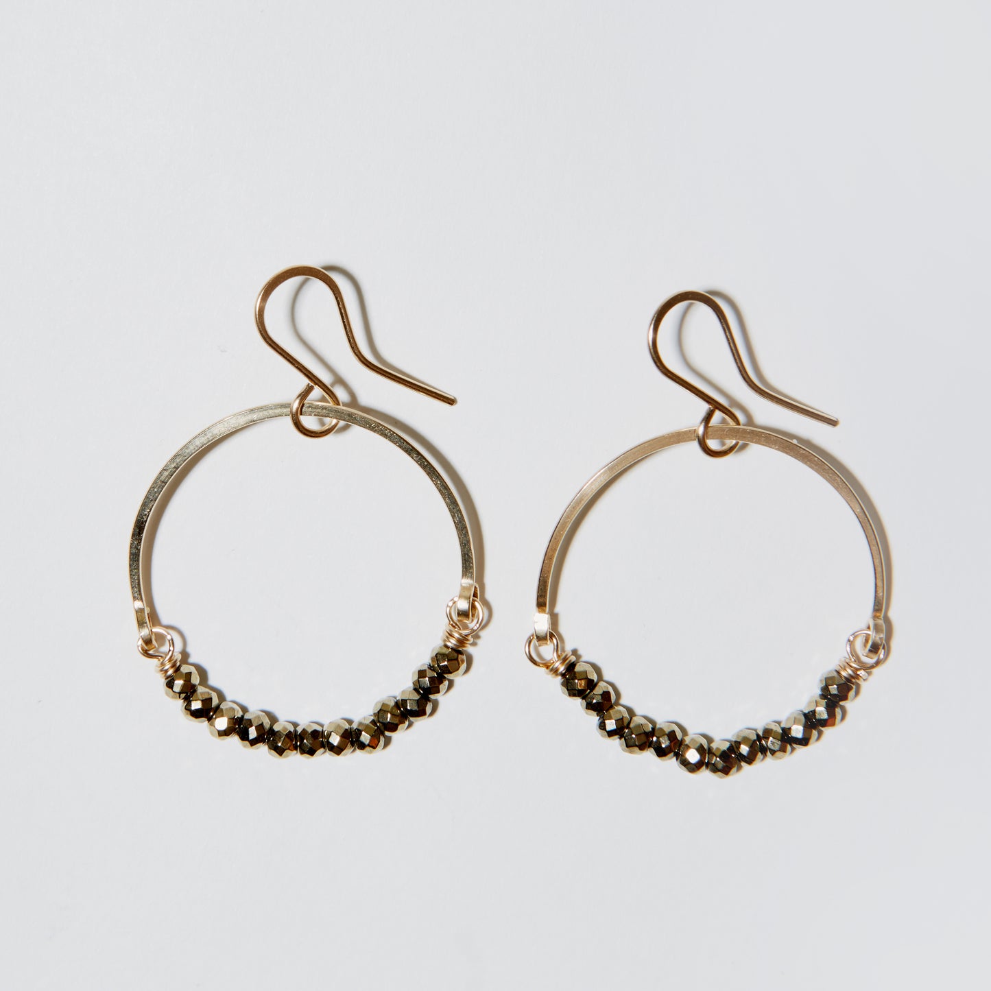 Pyrite Bead GF Hoops