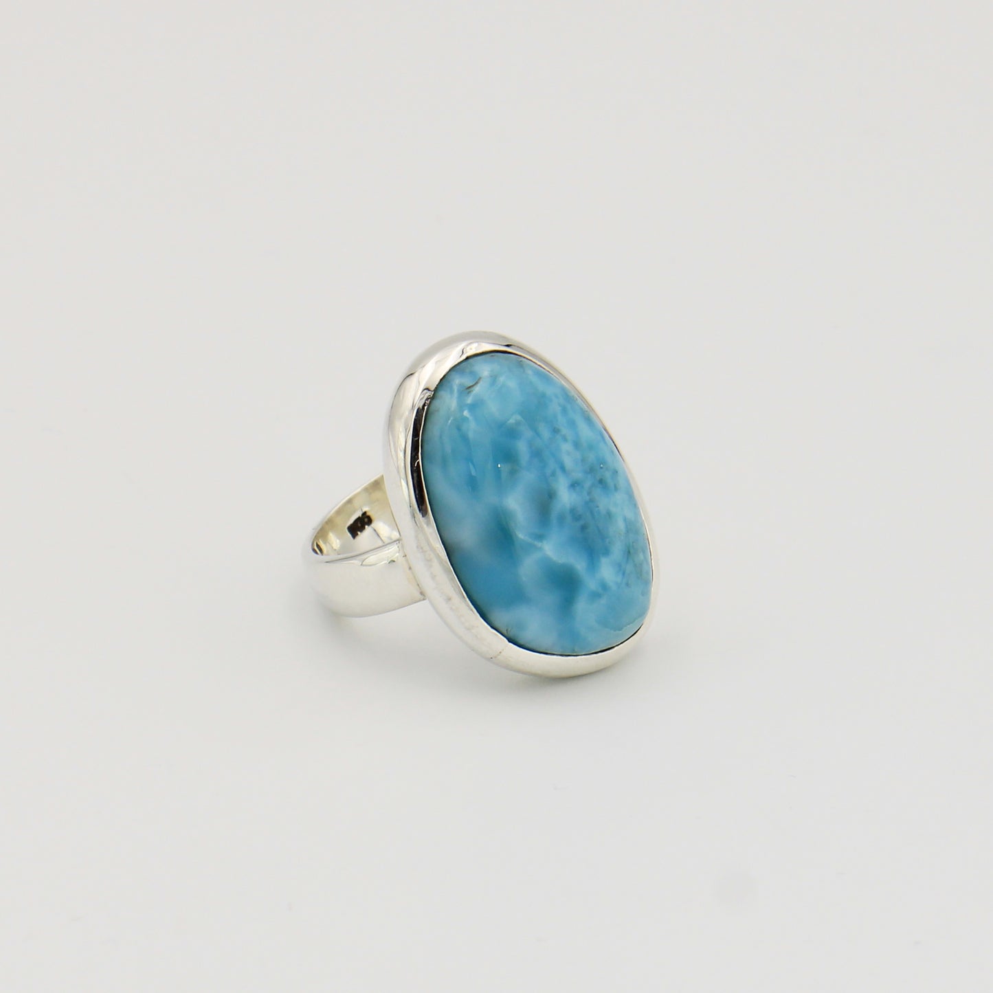 Larimar Large Sterling Ring 8