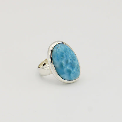 Larimar Large Sterling Ring 8