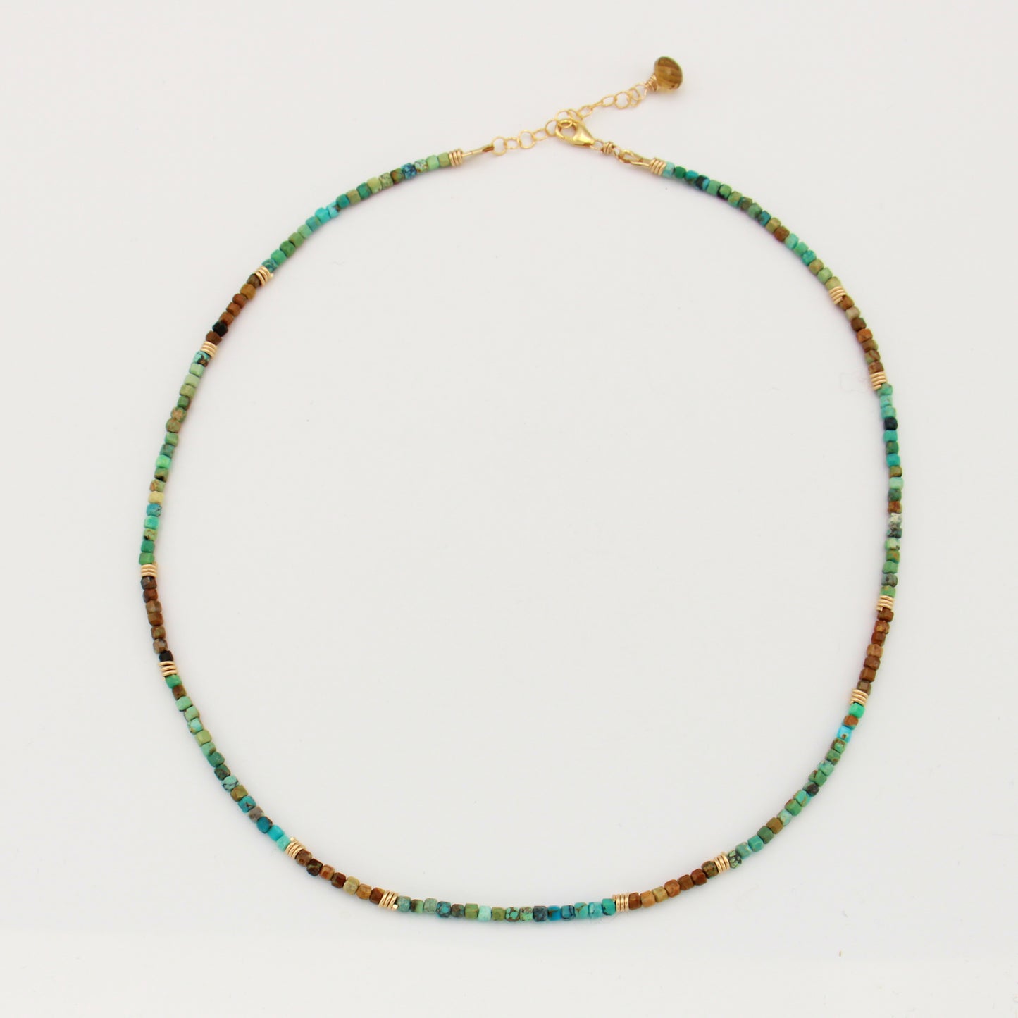 Turquoise Beaded GF Necklace Adj