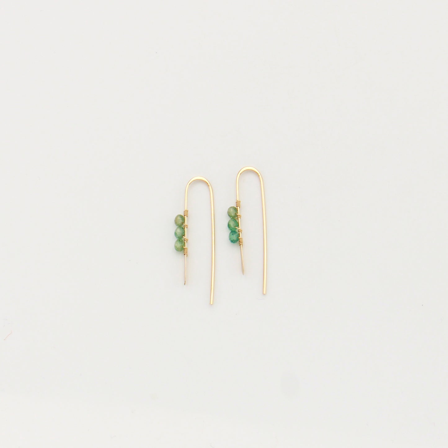 Gemstone Wrapped Petite Threader GF Green Apatite