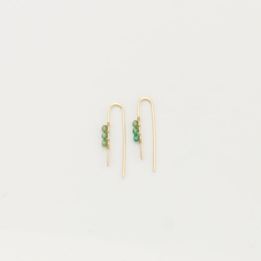 Gemstone Wrapped Petite Threader GF Green Apatite