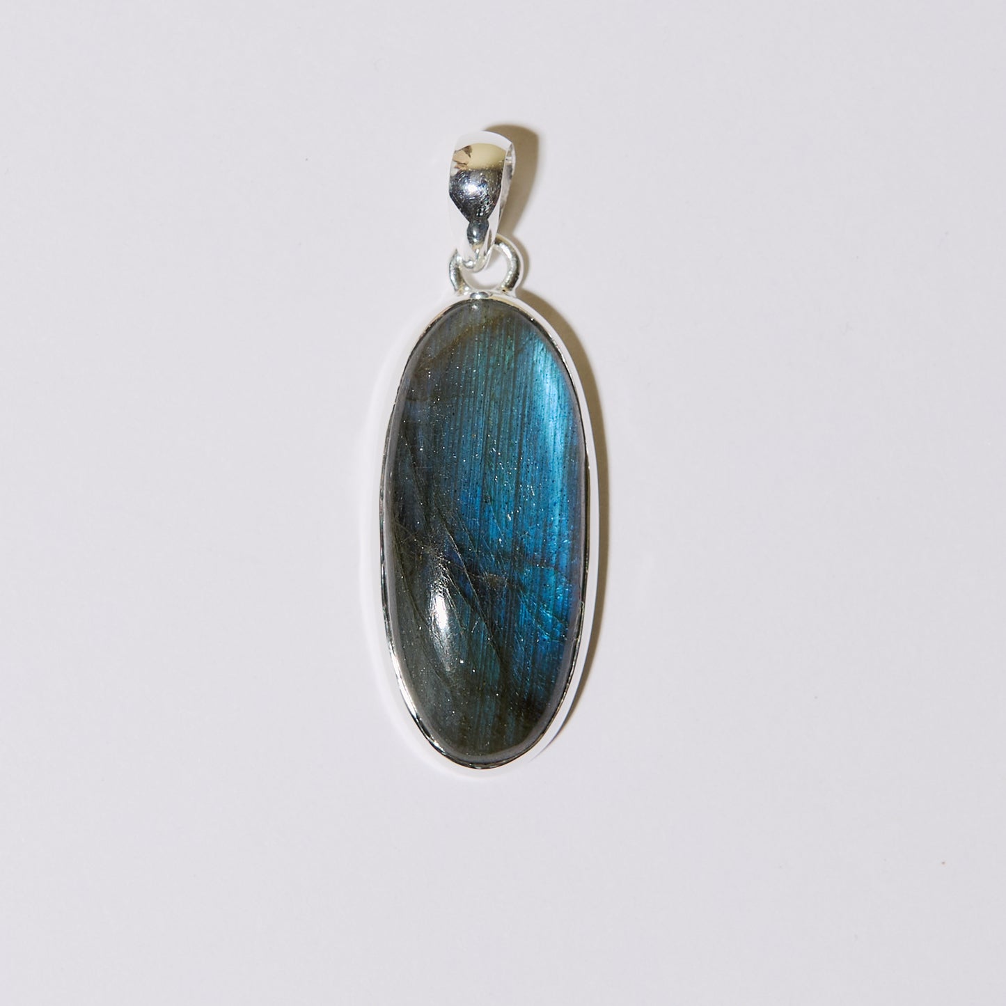 Labradorite Long Oval Sterling Pendant