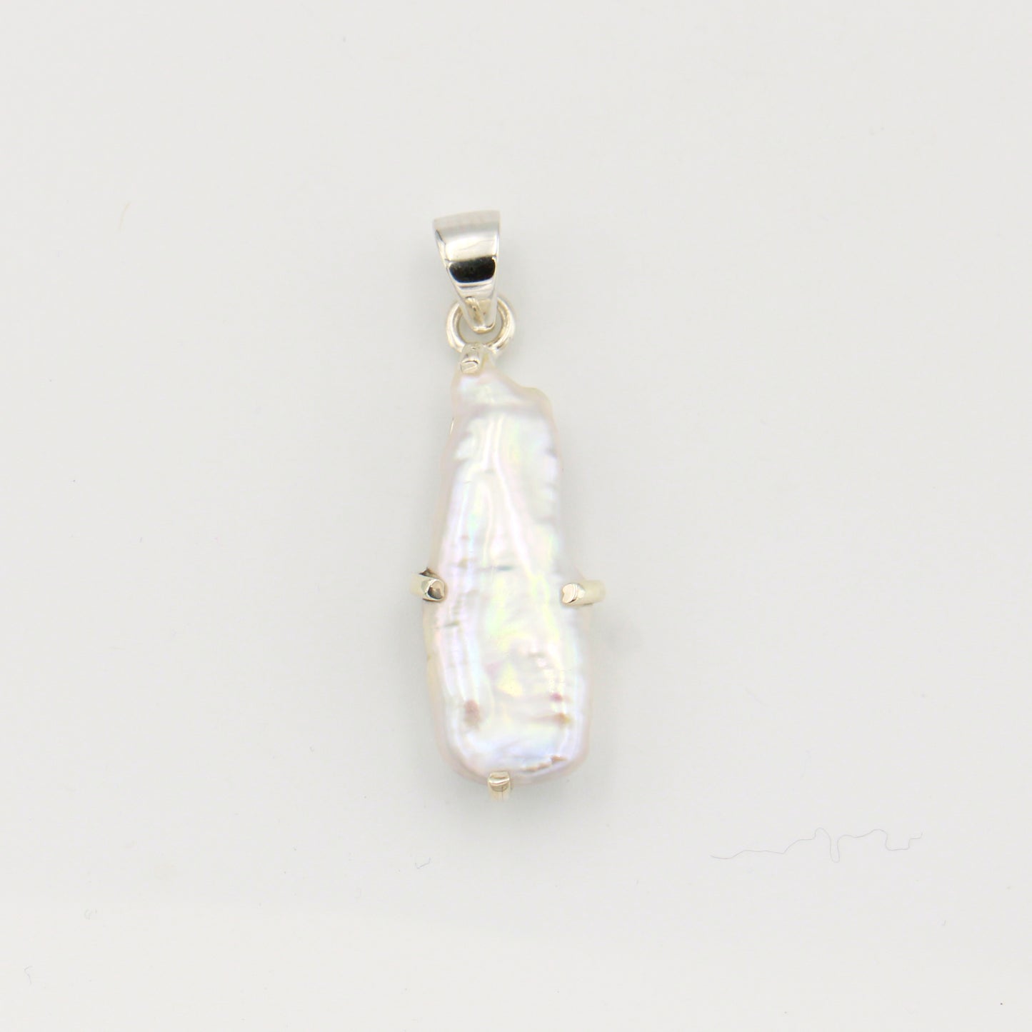 Biwa Baroque Pearl Prong Set Sterling Pendant