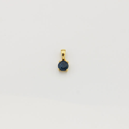 Tiny Round Sapphire Sterling GP Pendant : 210000021530