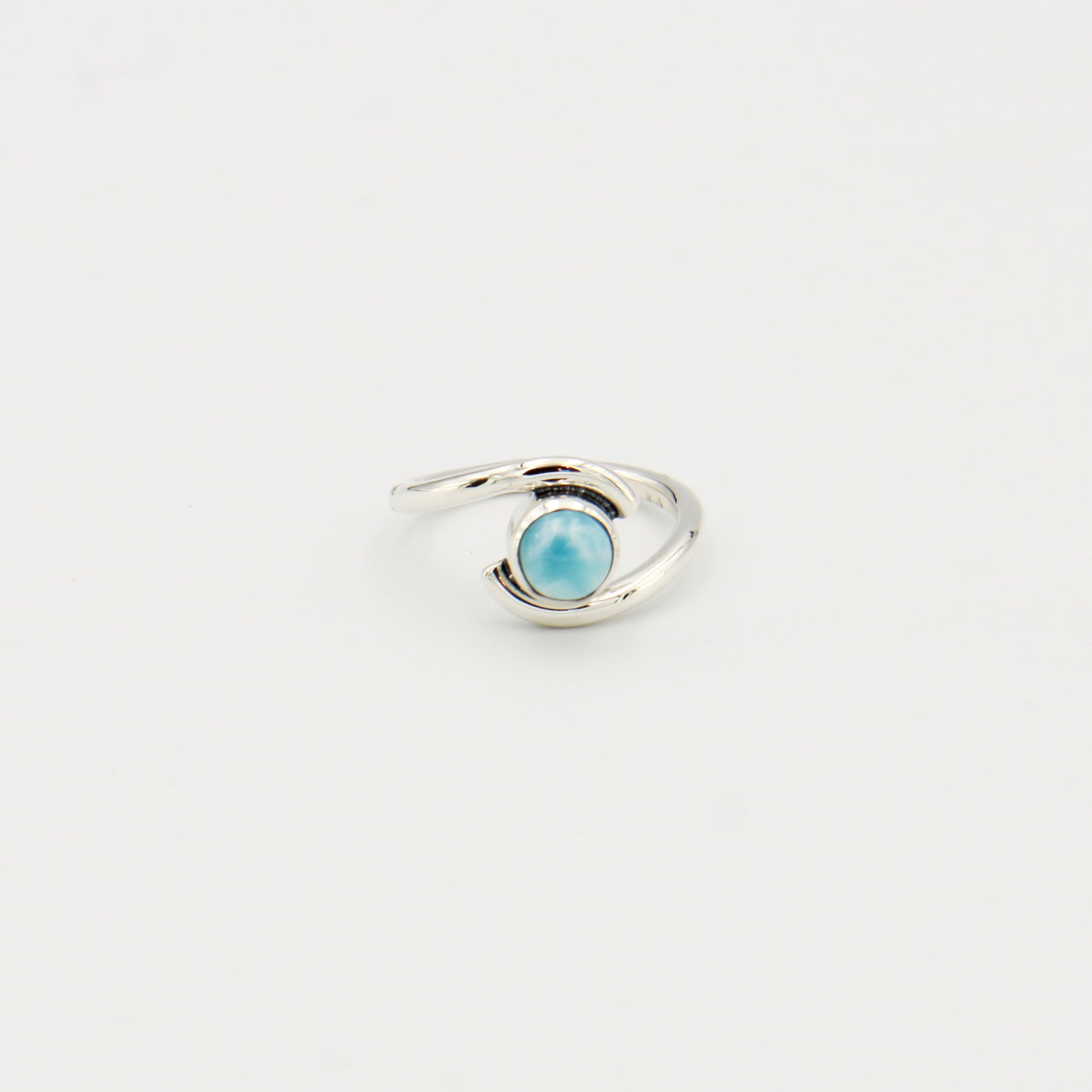 Larimar Round Wrap Sterling Ring Sz 7