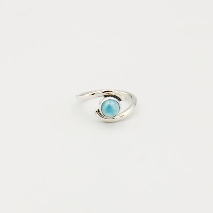 Larimar Round Wrap Sterling Ring Sz 7