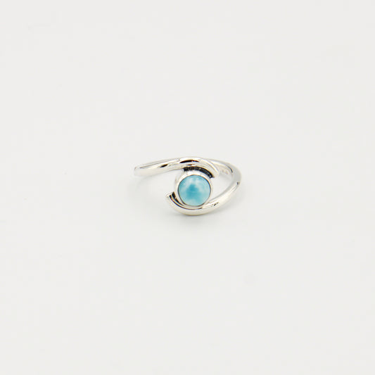 Larimar Round Wrap Sterling Ring Sz 7