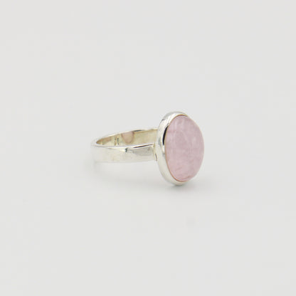 Morganite Oval Sterling Ring Sz 9