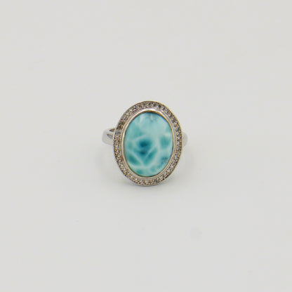 Marahlago Clarity Larimar Sterling Ring 7