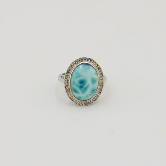 Marahlago Clarity Larimar Sterling Ring 7