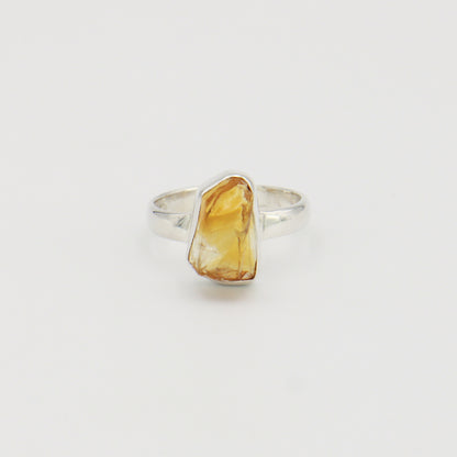 Raw Citrine Sterling Ring Sz 9